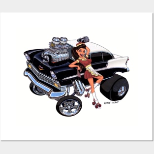 FAST FOOD 1956 Chevy Gasser Posters and Art